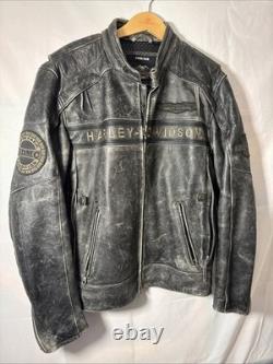 Harley Davidson Leather Jacket Large Distressed HEAVY