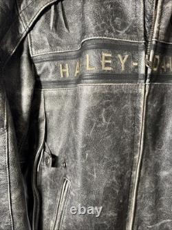 Harley Davidson Leather Jacket Large Distressed HEAVY