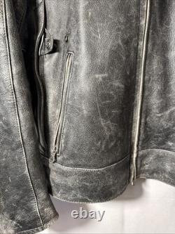 Harley Davidson Leather Jacket Large Distressed HEAVY