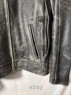 Harley Davidson Leather Jacket Large Distressed HEAVY