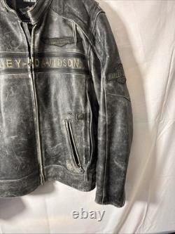 Harley Davidson Leather Jacket Large Distressed HEAVY