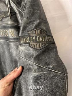 Harley Davidson Leather Jacket Large Distressed HEAVY