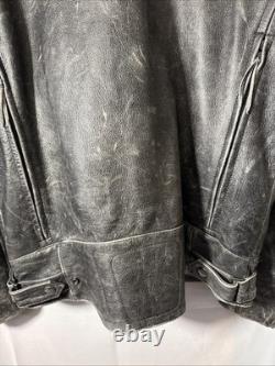 Harley Davidson Leather Jacket Large Distressed HEAVY