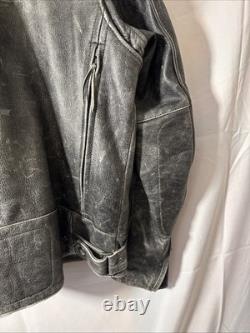 Harley Davidson Leather Jacket Large Distressed HEAVY