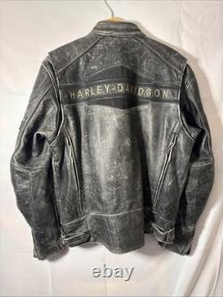 Harley Davidson Leather Jacket Large Distressed HEAVY
