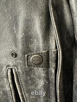 Harley Davidson Leather Jacket Large Distressed HEAVY