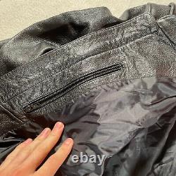 Harley Davidson Leather Jacket Mens 2XL Black Motorcycle DIstressed Back Bike
