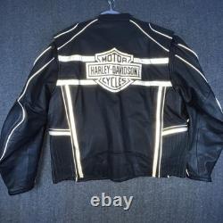 Harley-Davidson Leather Jacket Mens 2XL Black Motorcycle Reflective 98013-10VM