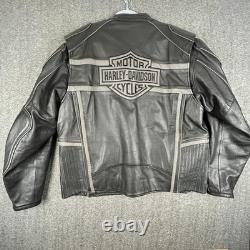 Harley-Davidson Leather Jacket Mens 2XL Black Motorcycle Reflective 98013-10VM