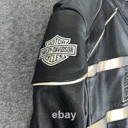 Harley-Davidson Leather Jacket Mens 2XL Black Motorcycle Reflective 98013-10VM