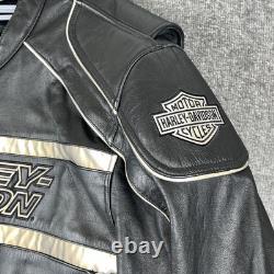 Harley-Davidson Leather Jacket Mens 2XL Black Motorcycle Reflective 98013-10VM