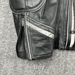 Harley-Davidson Leather Jacket Mens 2XL Black Motorcycle Reflective 98013-10VM