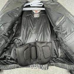 Harley-Davidson Leather Jacket Mens 2XL Black Motorcycle Reflective 98013-10VM