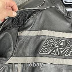 Harley-Davidson Leather Jacket Mens 2XL Black Motorcycle Reflective 98013-10VM