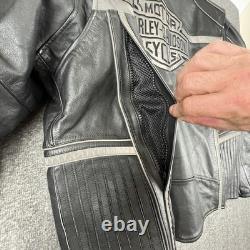Harley-Davidson Leather Jacket Mens 2XL Black Motorcycle Reflective 98013-10VM