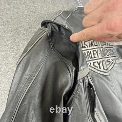 Harley-Davidson Leather Jacket Mens 2XL Black Motorcycle Reflective 98013-10VM