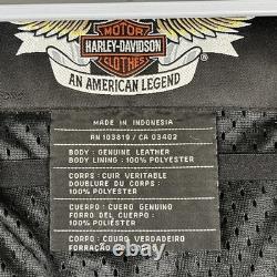 Harley-Davidson Leather Jacket Mens 2XL Black Motorcycle Reflective 98013-10VM