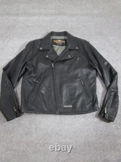 Harley Davidson Leather Jacket Mens Large Black Leather Motorcycle