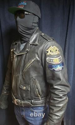 Harley Davidson Leather Jacket Mens Large Black Leather Motorcycle