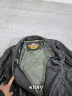 Harley Davidson Leather Jacket Mens Large Black Leather Motorcycle