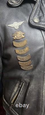 Harley Davidson Leather Jacket Mens Large Black Leather Motorcycle