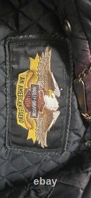 Harley Davidson Leather Jacket Mens Large Black Leather Motorcycle