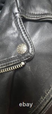 Harley Davidson Leather Jacket Mens Large Black Leather Motorcycle