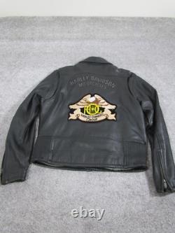Harley Davidson Leather Jacket Mens Large Black Leather Motorcycle