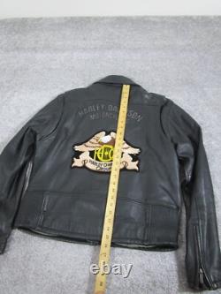 Harley Davidson Leather Jacket Mens Large Black Leather Motorcycle