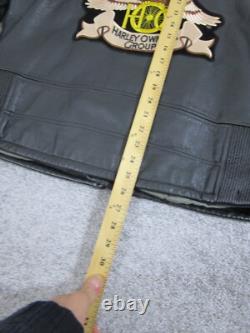 Harley Davidson Leather Jacket Mens Large Black Leather Motorcycle