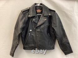 Harley-Davidson Leather Jacket Mens Medium Black Motorcycle Asymmetrical Zip