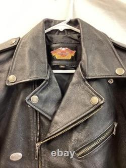 Harley-Davidson Leather Jacket Mens Medium Black Motorcycle Asymmetrical Zip