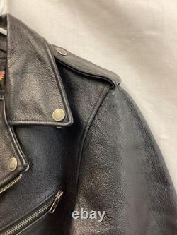 Harley-Davidson Leather Jacket Mens Medium Black Motorcycle Asymmetrical Zip