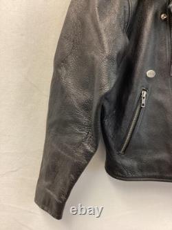 Harley-Davidson Leather Jacket Mens Medium Black Motorcycle Asymmetrical Zip