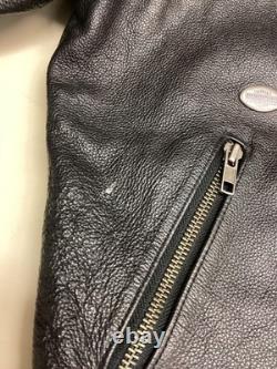 Harley-Davidson Leather Jacket Mens Medium Black Motorcycle Asymmetrical Zip