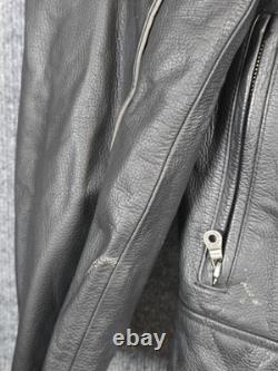 Harley Davidson Leather Jacket Mens XL Black Orange Racing Motorcycle Moto