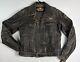 Harley Davidson Leather Jacket Metal Plaque. Distressed Leather. Size Medium