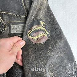 Harley Davidson Leather Jacket Metal Plaque. Distressed Leather. Size Medium