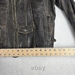 Harley Davidson Leather Jacket Metal Plaque. Distressed Leather. Size Medium