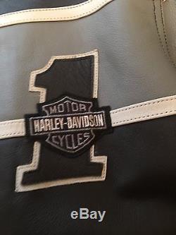 Harley Davidson Leather Jacket Number 1 Gray Black Men's Large