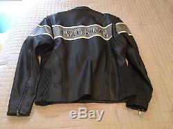 Harley Davidson Leather Jacket Number 1 Gray Black Men's Large