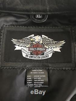 Harley Davidson Leather Jacket With Removable Hooded Vest. EXCELLENT CONDITION