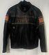 Harley-Davidson Leather Men's Rumble Colorblocked Black Riding Jacket Sz 2XL