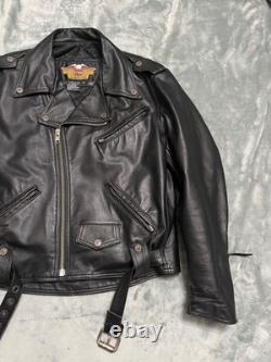 Harley Davidson Leather Motorcycle Biker Jacket Made in USA Men's Size XL