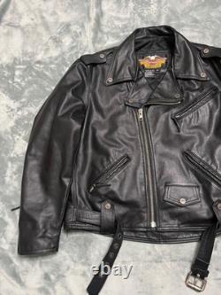 Harley Davidson Leather Motorcycle Biker Jacket Made in USA Men's Size XL
