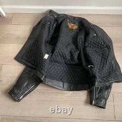 Harley-Davidson Leather Motorcycle Biker Jacket Men's Size Medium Black