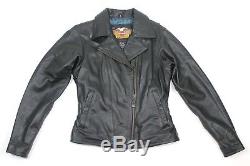Harley Davidson Leather Motorcycle Jacket Embroidered Studded Women's Small Used