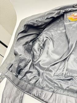 Harley Davidson Leather Motorcycle Jacket Medium Black Belted Biker