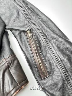 Harley Davidson Leather Motorcycle Jacket Medium Black Belted Biker
