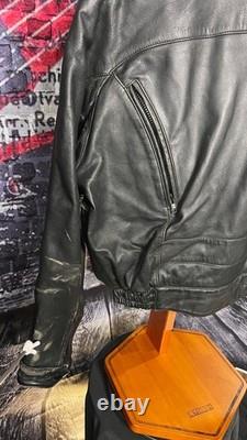 Harley-Davidson Leather Motorcycle Jacket Men's 46 Black Cafe Racer Made in Kore